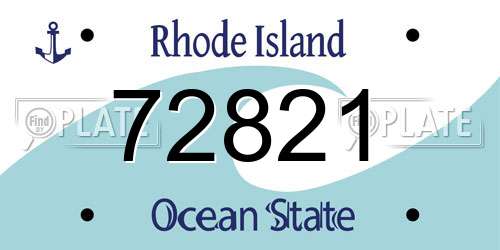 72821 Rhode Island License Plate