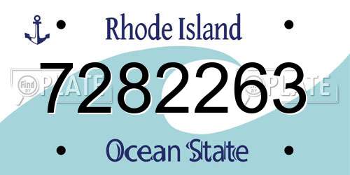 7282263 Rhode Island License Plate