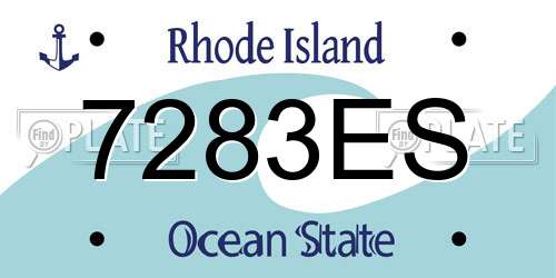 7283ES Rhode Island License Plate