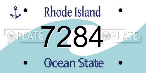 7284 Rhode Island License Plate