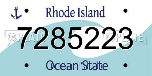 7285223 Rhode Island License Plate