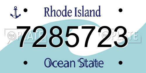 7285723 Rhode Island License Plate