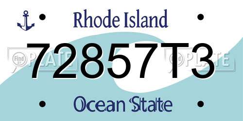 72857T3 Rhode Island License Plate