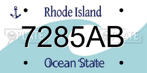 7285AB Rhode Island License Plate