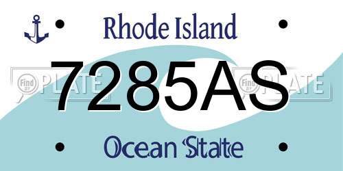 7285AS Rhode Island License Plate