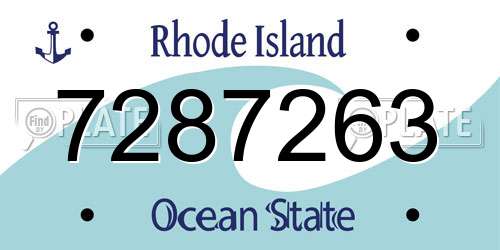 7287263 Rhode Island License Plate