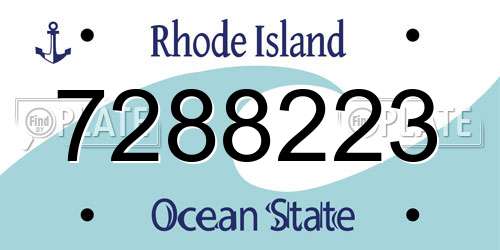 7288223 Rhode Island License Plate