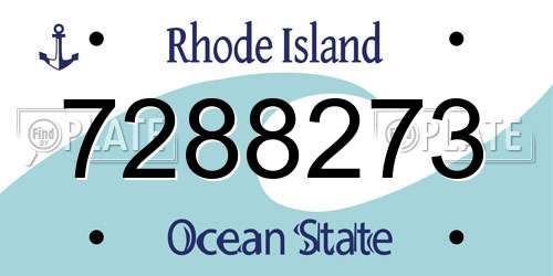 7288273 Rhode Island License Plate