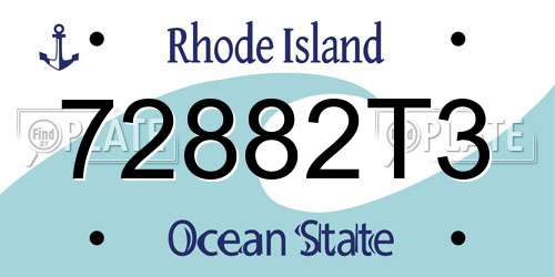 72882T3 Rhode Island License Plate