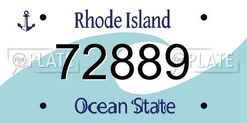 72889 Rhode Island License Plate