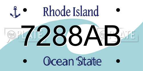 7288AB Rhode Island License Plate