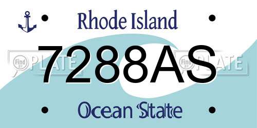7288AS Rhode Island License Plate