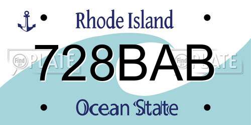 728BAB Rhode Island License Plate