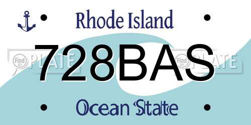 728BAS Rhode Island License Plate