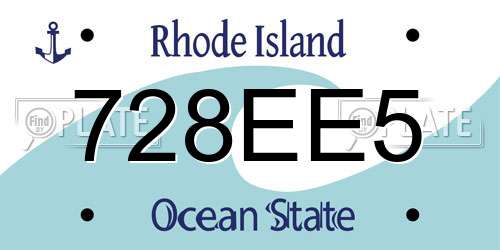 728EE5 Rhode Island License Plate