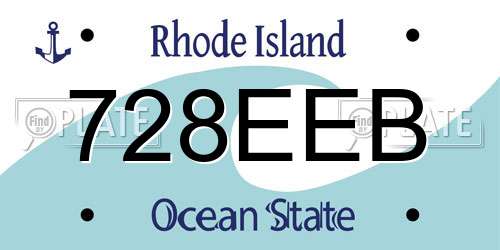 728EEB Rhode Island License Plate