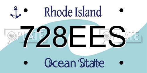 728EES Rhode Island License Plate