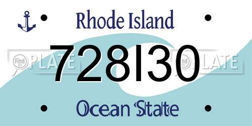 728I30 Rhode Island License Plate