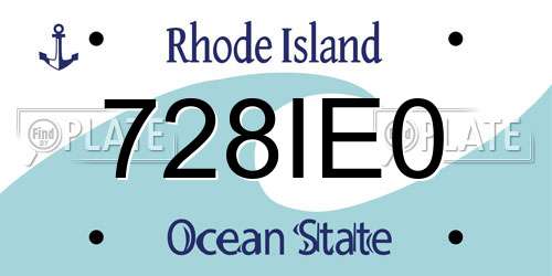 728IE0 Rhode Island License Plate