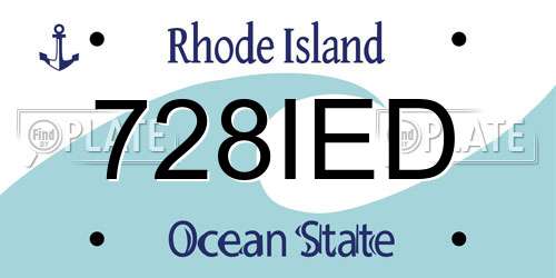 728IED Rhode Island License Plate