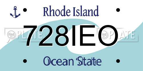 728IEO Rhode Island License Plate