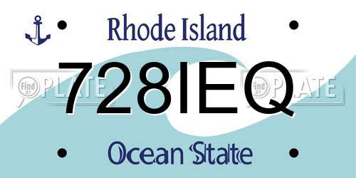 728IEQ Rhode Island License Plate