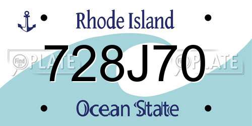 728J70 Rhode Island License Plate