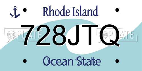 728JTQ Rhode Island License Plate
