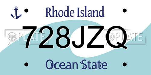 728JZQ Rhode Island License Plate