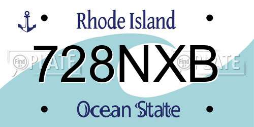 728NXB Rhode Island License Plate