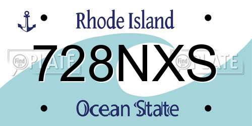 728NXS Rhode Island License Plate