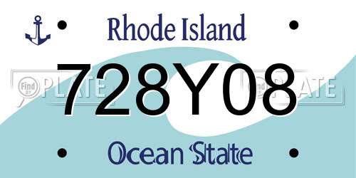 728Y08 Rhode Island License Plate