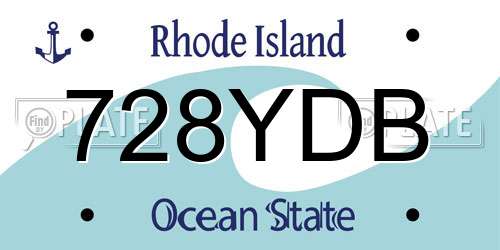 728YDB Rhode Island License Plate