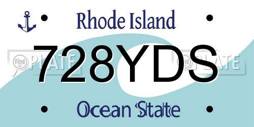 728YDS Rhode Island License Plate