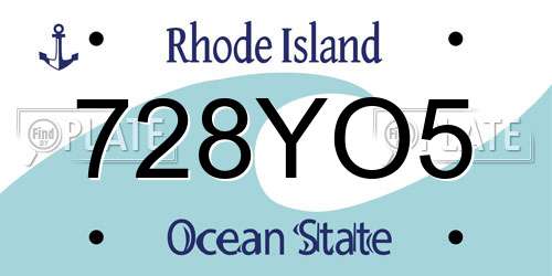 728YO5 Rhode Island License Plate