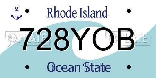 728YOB Rhode Island License Plate