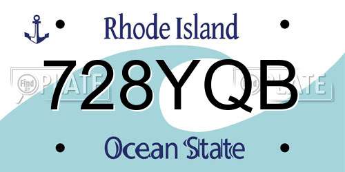 728YQB Rhode Island License Plate
