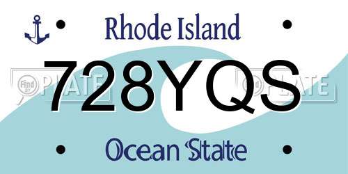 728YQS Rhode Island License Plate