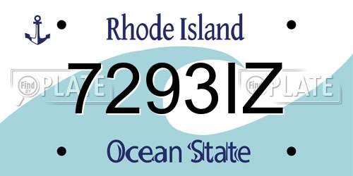 7293IZ Rhode Island License Plate