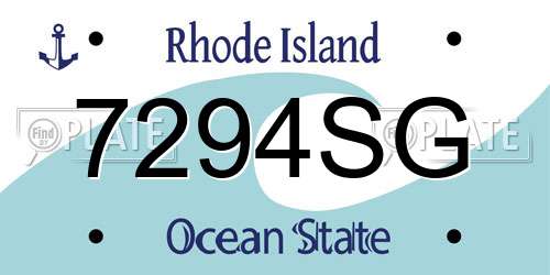 7294SG Rhode Island License Plate