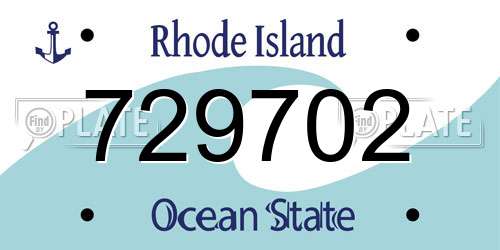 729702 Rhode Island License Plate