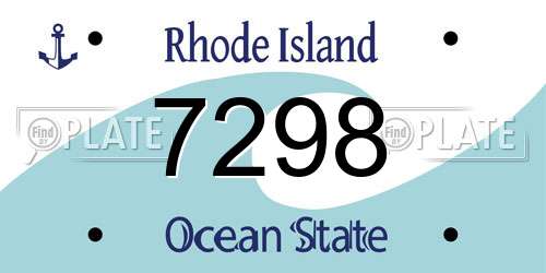 7298 Rhode Island License Plate
