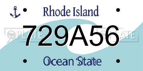 729A56 Rhode Island License Plate
