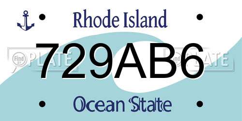 729AB6 Rhode Island License Plate