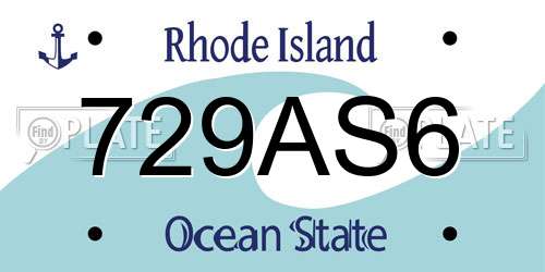 729AS6 Rhode Island License Plate