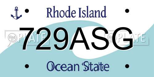 729ASG Rhode Island License Plate