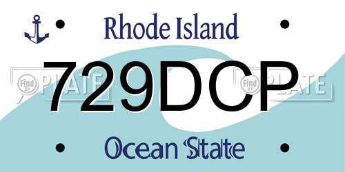 729DCP Rhode Island License Plate