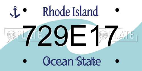 729E17 Rhode Island License Plate