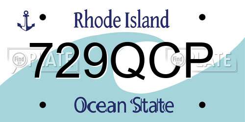 729QCP Rhode Island License Plate