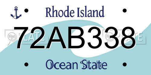 72AB338 Rhode Island License Plate
